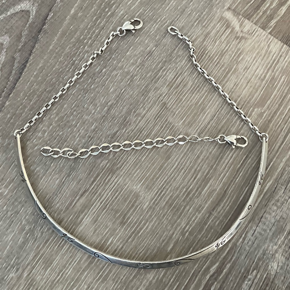 ๐ BRIGHTON Silver Scroll Detail Collar Choker Necklace With Scroll Detail Design - Picture 5 of 5